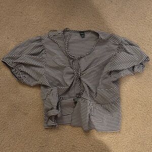 Wild Fable Black and White Checkered Blouse